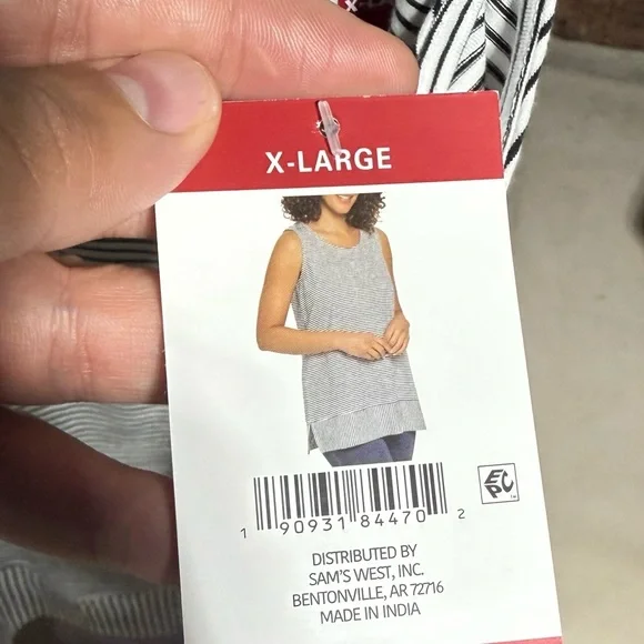Gray Striped Sleeveless Top - X-Large - Picture 2 of 2